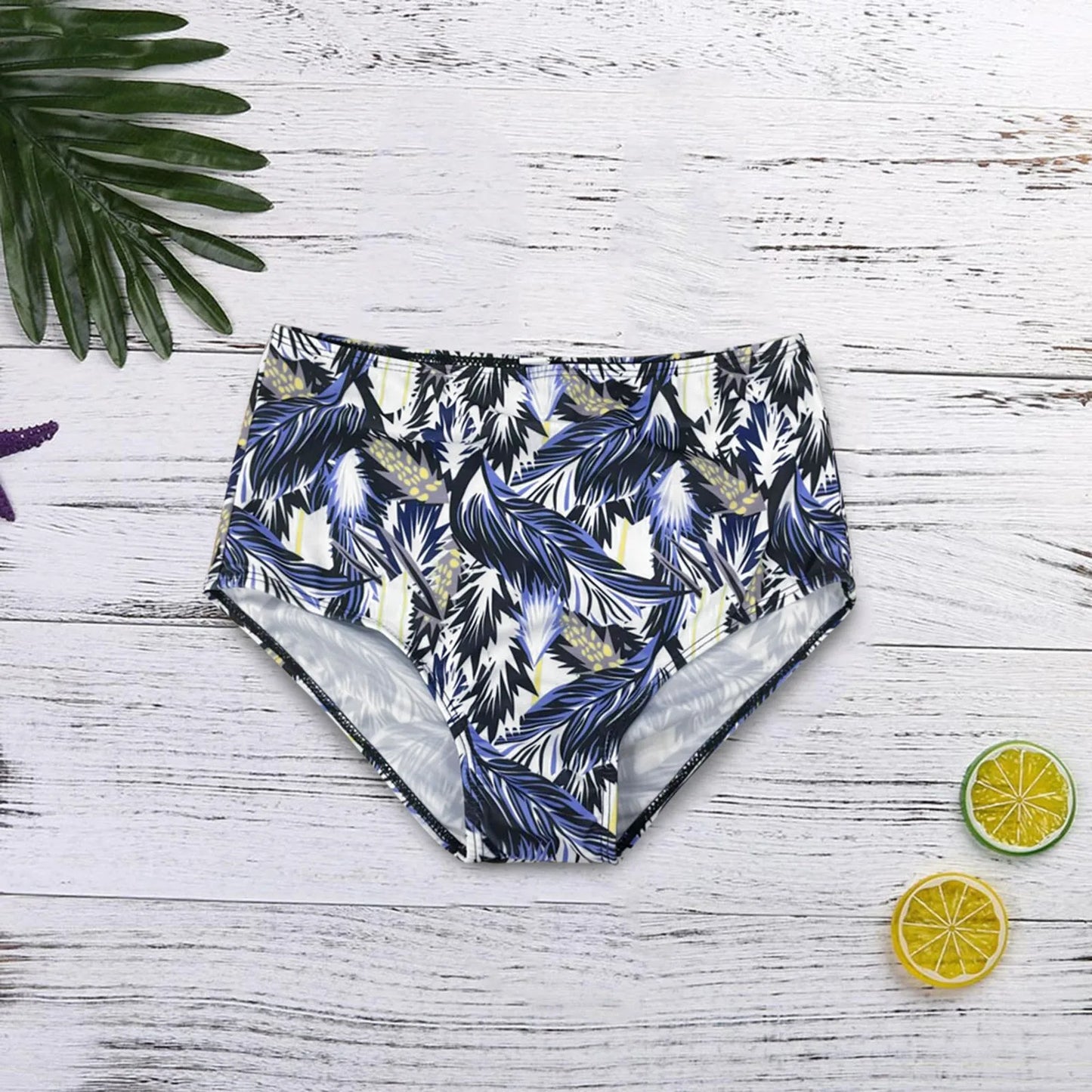 2023 New High Waist Bikini Bottoms Women Sexy Bikini Swim Shorts Ladies Summer Beachwear Fashion Print Swimming Panties Swimsuit