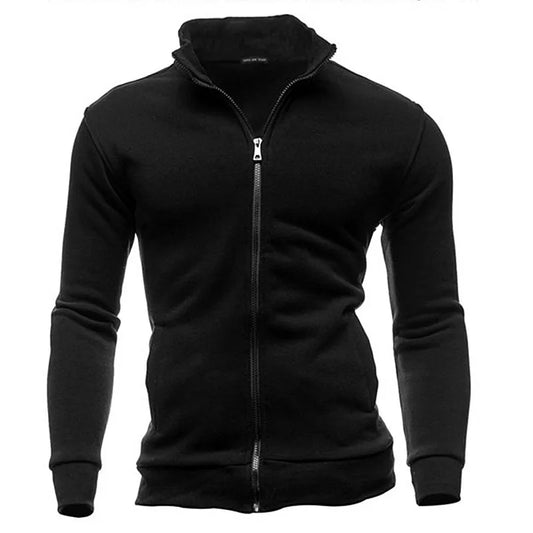 2024 Brand New Men's No Hoodies Sweatshirts Zipper Stand Collar Men Sweatshirts For Male No Hooded Sweatshirt Man Pullover