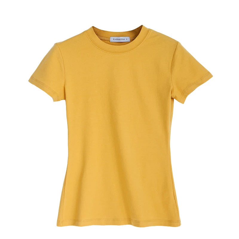 MRMT 2024 Brand New Women's T-Shirts Half-turtleneck Women T shirt for Female Cotton Tight Solid Color Tops Tees Woman Tshirt