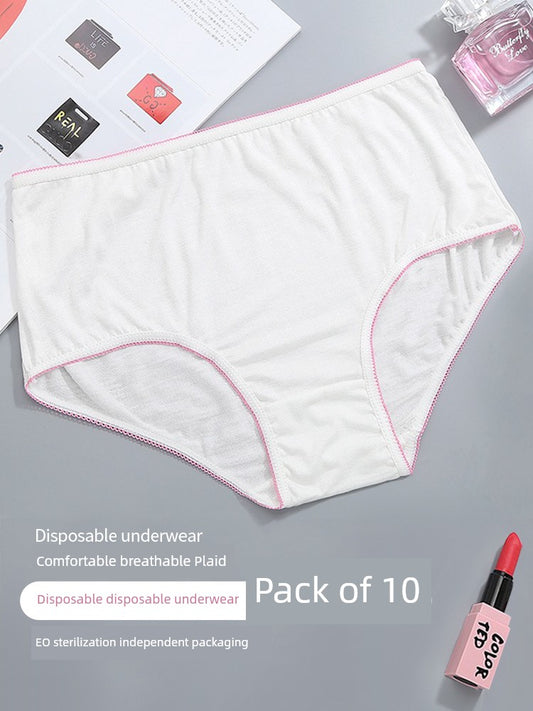 10 Disposable Underwear Female Male Travel Business Trip Travel Supplies Maternity Postpartum Confinement Paper Wash-Free Daily Disposable Shorts