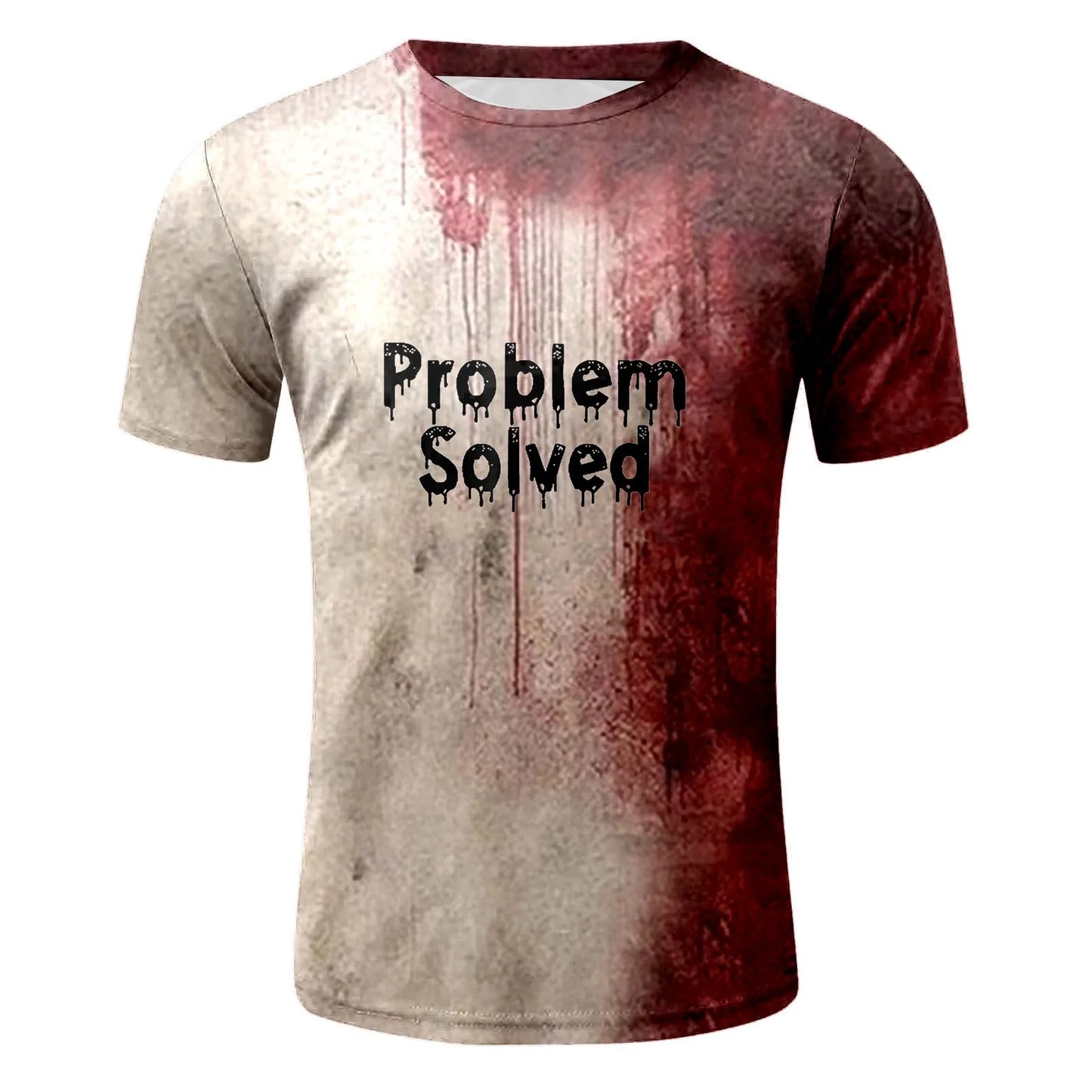 2024 Halloween T-Shirt Male Fashion Letter Print Short Sleeve Round Neck T Shirt Loose Tops Street Blood Splatter T Shirt Mens