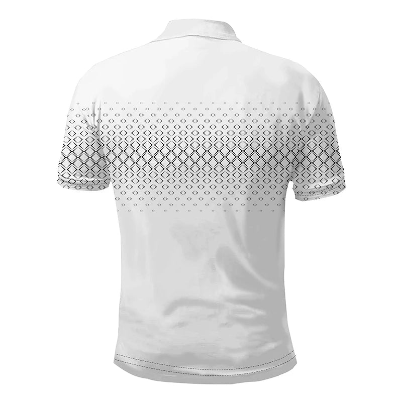 Men Summer Fashion Short Sleeve Sport Lapel Button Polo Shirt Men 3D Digital Print Golf Polo Shirt Men Quick Drying Polo Shirt .