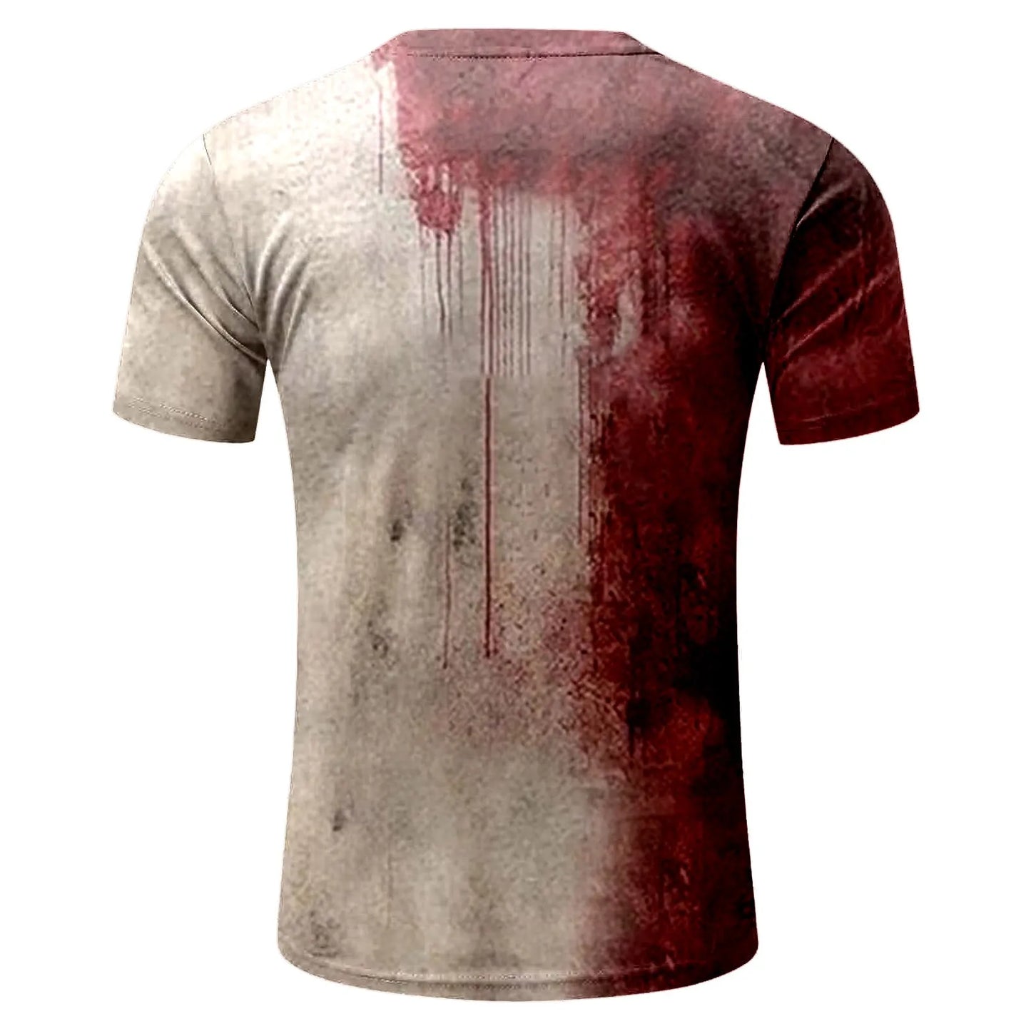 2024 Halloween T-Shirt Male Fashion Letter Print Short Sleeve Round Neck T Shirt Loose Tops Street Blood Splatter T Shirt Mens