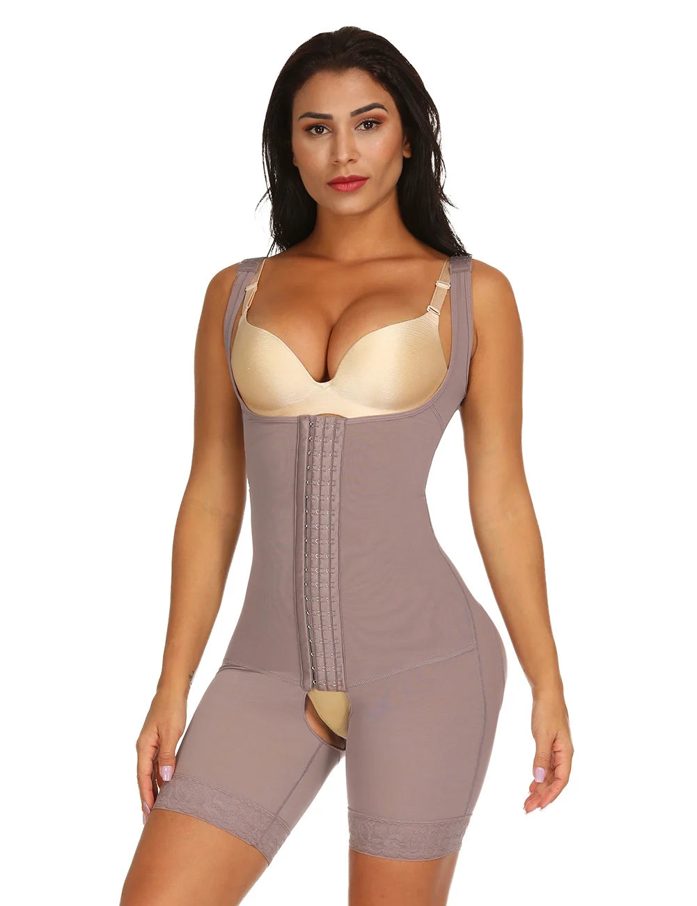 Colombianas Compression Fabric Abdominal Control Adjustable Shoulder Clasps And Buttock Butt Lifter Slimming Body Shaper