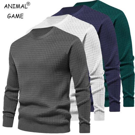 New Men's Crew Neck Sweatshirts Solid Color Large Sweatwear Spring Outdoor Jogging Tops