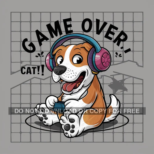 Game over dog character